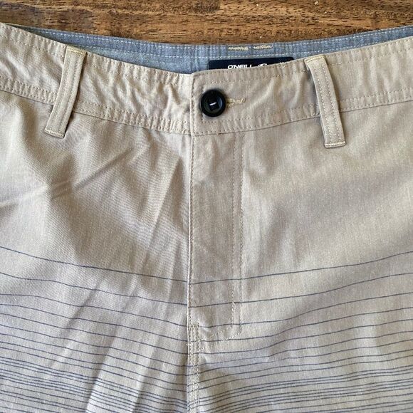 O'Neill Hybrid Swim Shorts Men 33 BUNDLE of Two Khaki Tan Drawstring 10in Inseam - Picture 9 of 16